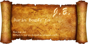 Jurin Bogáta névjegykártya